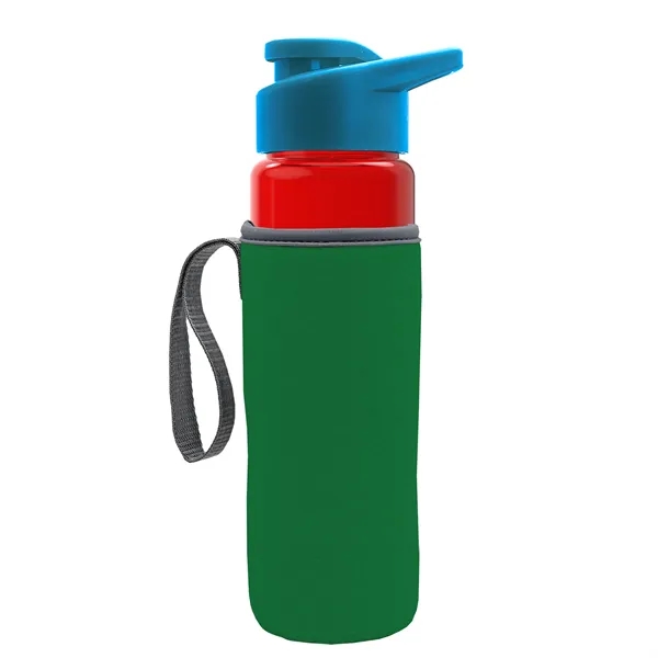24 oz. Transparent Sports bottle with drink-thru lid  & Caddy... from ASI 40480 Koozie Group