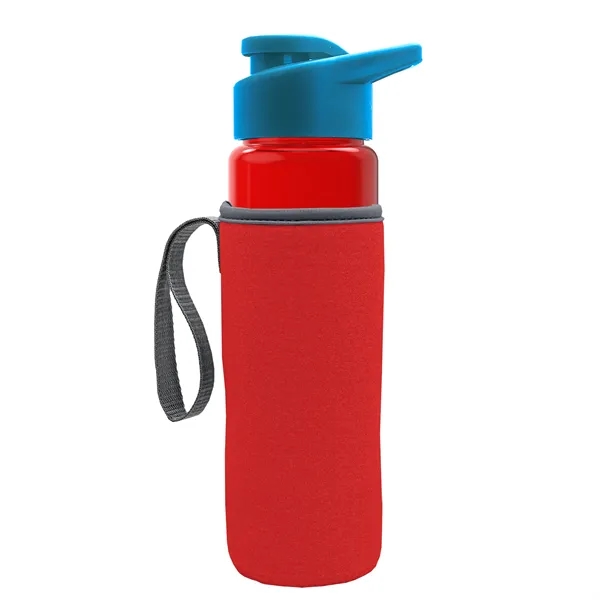 24 oz. Transparent Sports bottle with drink-thru lid  & Caddy... from ASI 40480 Koozie Group
