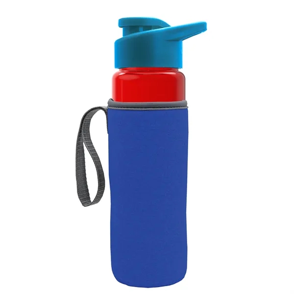 24 oz. Transparent Sports bottle with drink-thru lid  & Caddy... from ASI 40480 Koozie Group