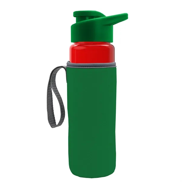 24 oz. Transparent Sports bottle with drink-thru lid  & Caddy... from ASI 40480 Koozie Group