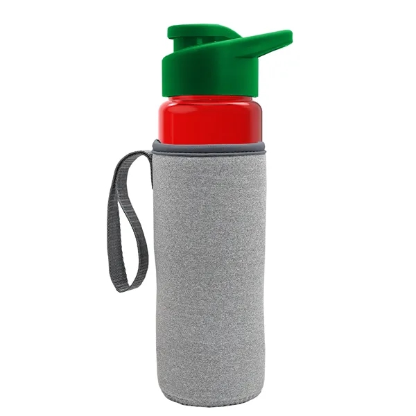 24 oz. Transparent Sports bottle with drink-thru lid  & Caddy... from ASI 40480 Koozie Group