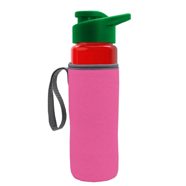 24 oz. Transparent Sports bottle with drink-thru lid  & Caddy... from ASI 40480 Koozie Group