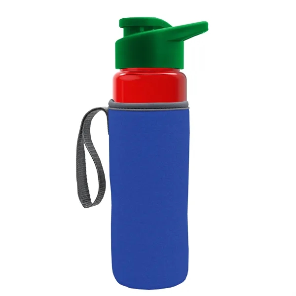 24 oz. Transparent Sports bottle with drink-thru lid  & Caddy... from ASI 40480 Koozie Group