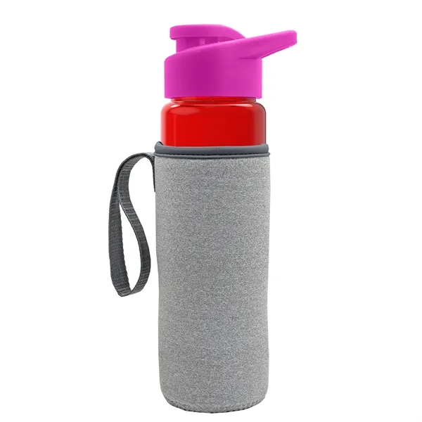 24 oz. Transparent Sports bottle with drink-thru lid  & Caddy... from ASI 40480 Koozie Group