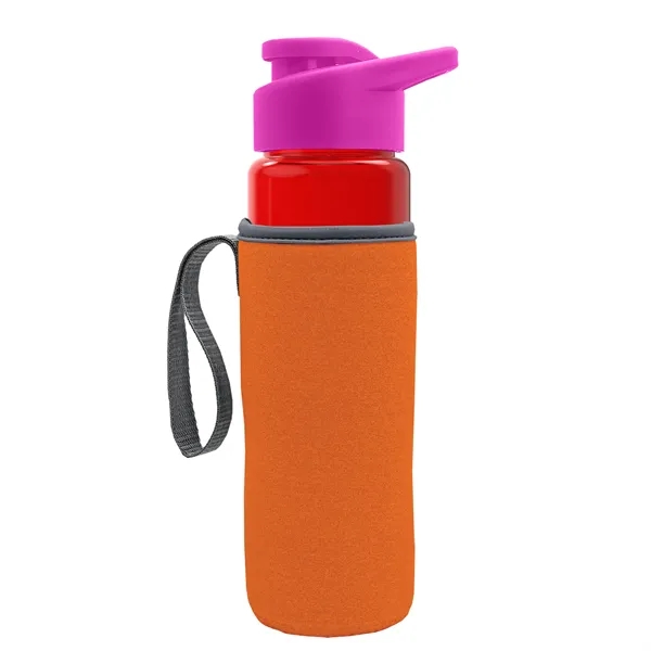 24 oz. Transparent Sports bottle with drink-thru lid  & Caddy... from ASI 40480 Koozie Group