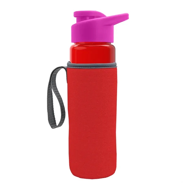 24 oz. Transparent Sports bottle with drink-thru lid  & Caddy... from ASI 40480 Koozie Group
