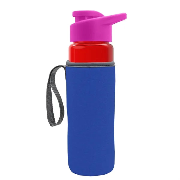 24 oz. Transparent Sports bottle with drink-thru lid  & Caddy... from ASI 40480 Koozie Group