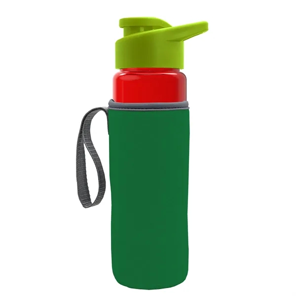 24 oz. Transparent Sports bottle with drink-thru lid  & Caddy... from ASI 40480 Koozie Group
