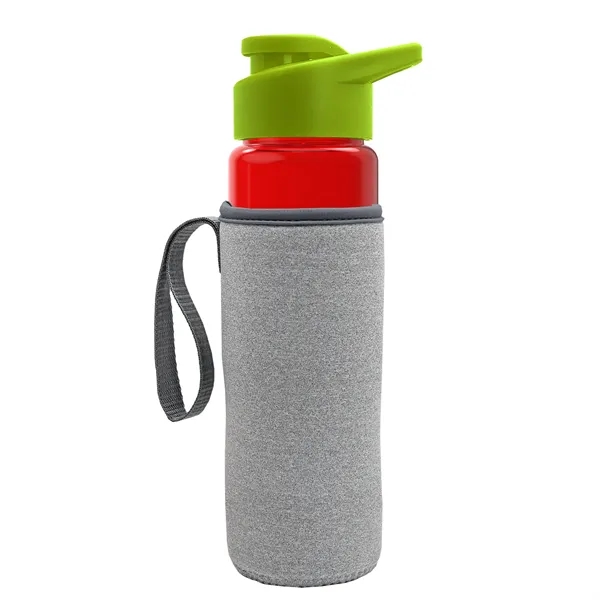 24 oz. Transparent Sports bottle with drink-thru lid  & Caddy... from ASI 40480 Koozie Group