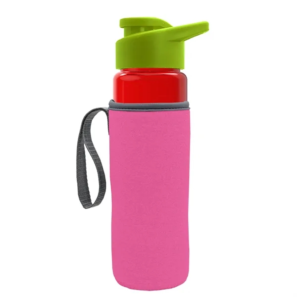 24 oz. Transparent Sports bottle with drink-thru lid  & Caddy... from ASI 40480 Koozie Group