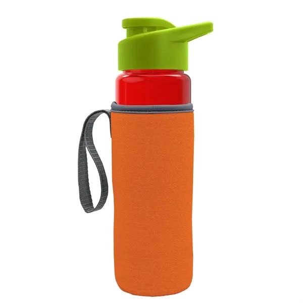 24 oz. Transparent Sports bottle with drink-thru lid  & Caddy... from ASI 40480 Koozie Group