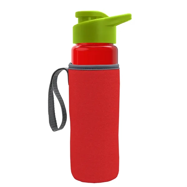 24 oz. Transparent Sports bottle with drink-thru lid  & Caddy... from ASI 40480 Koozie Group