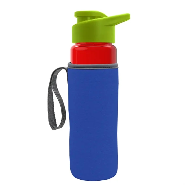 24 oz. Transparent Sports bottle with drink-thru lid  & Caddy... from ASI 40480 Koozie Group