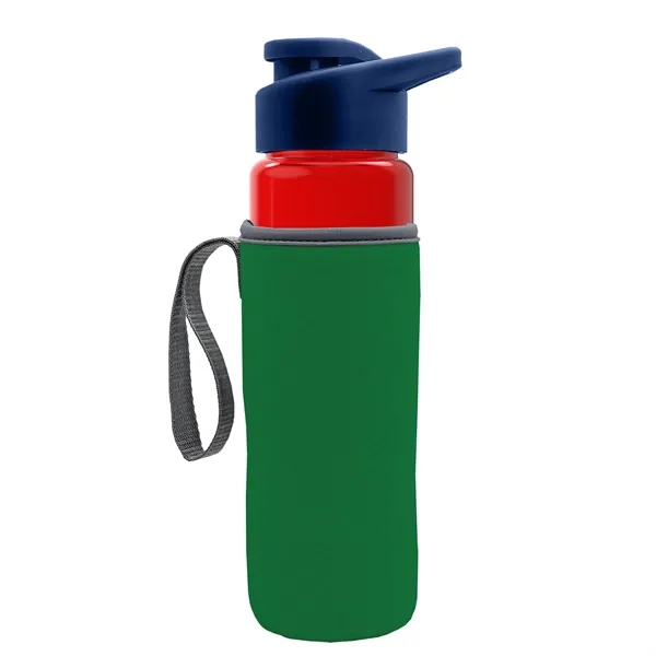 24 oz. Transparent Sports bottle with drink-thru lid  & Caddy... from ASI 40480 Koozie Group