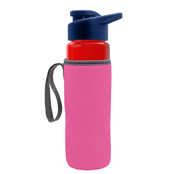 24 oz. Transparent Sports bottle with drink-thru lid  & Caddy... from ASI 40480 Koozie Group