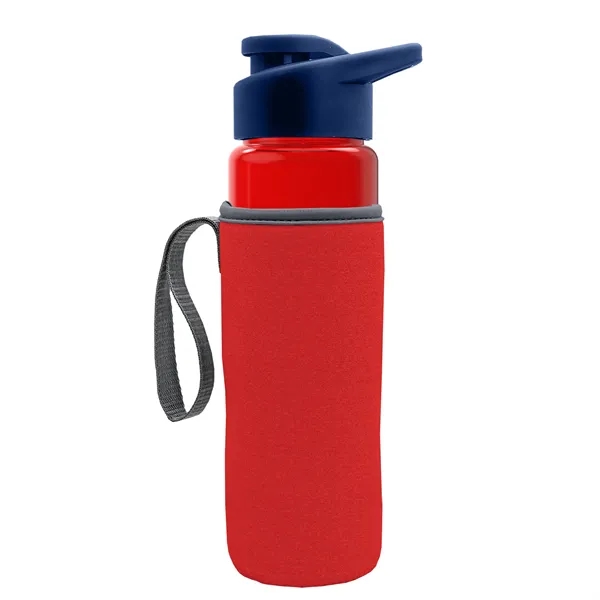 24 oz. Transparent Sports bottle with drink-thru lid  & Caddy... from ASI 40480 Koozie Group