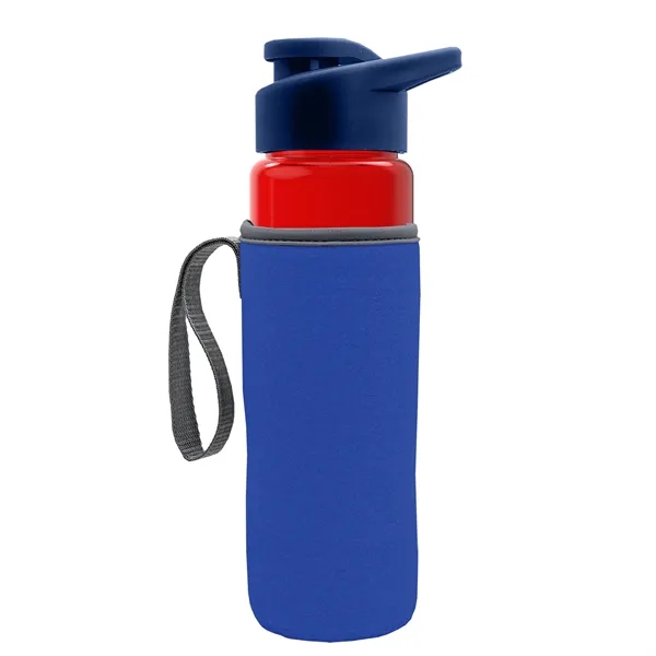 24 oz. Transparent Sports bottle with drink-thru lid  & Caddy... from ASI 40480 Koozie Group