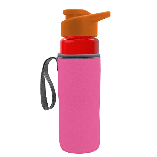24 oz. Transparent Sports bottle with drink-thru lid  & Caddy... from ASI 40480 Koozie Group