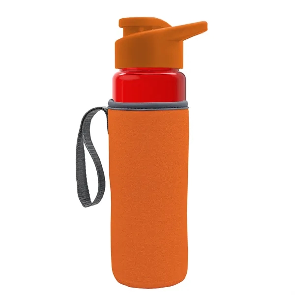 24 oz. Transparent Sports bottle with drink-thru lid  & Caddy... from ASI 40480 Koozie Group