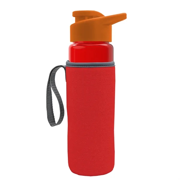 24 oz. Transparent Sports bottle with drink-thru lid  & Caddy... from ASI 40480 Koozie Group
