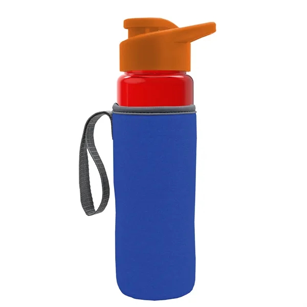 24 oz. Transparent Sports bottle with drink-thru lid  & Caddy... from ASI 40480 Koozie Group