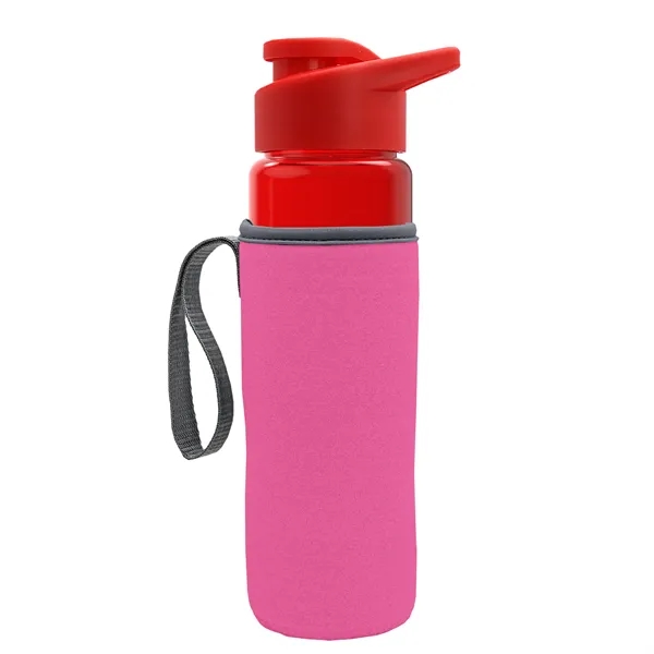 24 oz. Transparent Sports bottle with drink-thru lid  & Caddy... from ASI 40480 Koozie Group