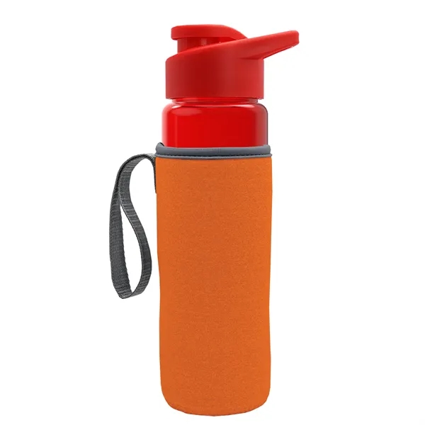 24 oz. Transparent Sports bottle with drink-thru lid  & Caddy... from ASI 40480 Koozie Group