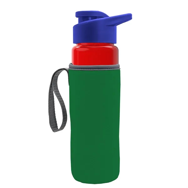24 oz. Transparent Sports bottle with drink-thru lid  & Caddy... from ASI 40480 Koozie Group