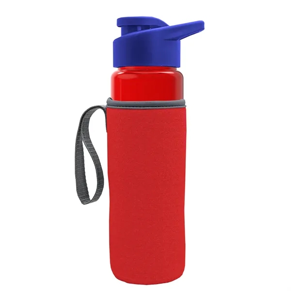 24 oz. Transparent Sports bottle with drink-thru lid  & Caddy... from ASI 40480 Koozie Group