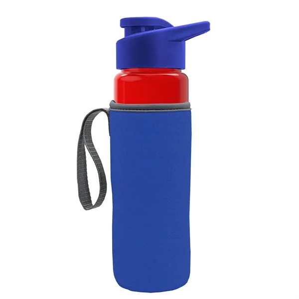24 oz. Transparent Sports bottle with drink-thru lid  & Caddy... from ASI 40480 Koozie Group