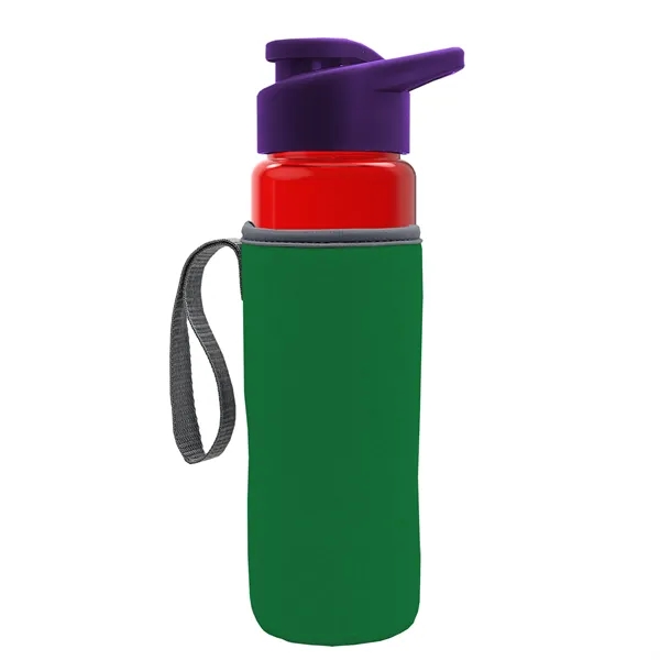 24 oz. Transparent Sports bottle with drink-thru lid  & Caddy... from ASI 40480 Koozie Group