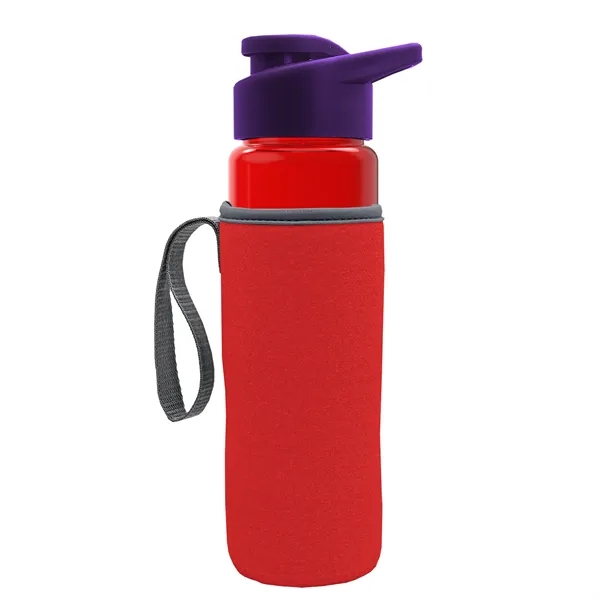 24 oz. Transparent Sports bottle with drink-thru lid  & Caddy... from ASI 40480 Koozie Group