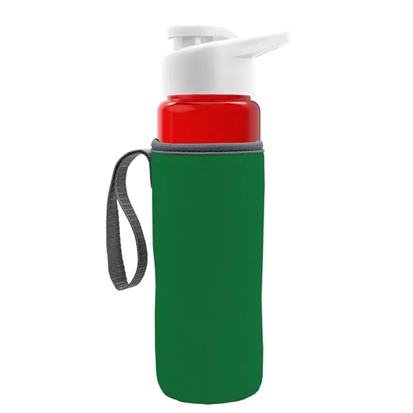 24 oz. Transparent Sports bottle with drink-thru lid  & Caddy... from ASI 40480 Koozie Group