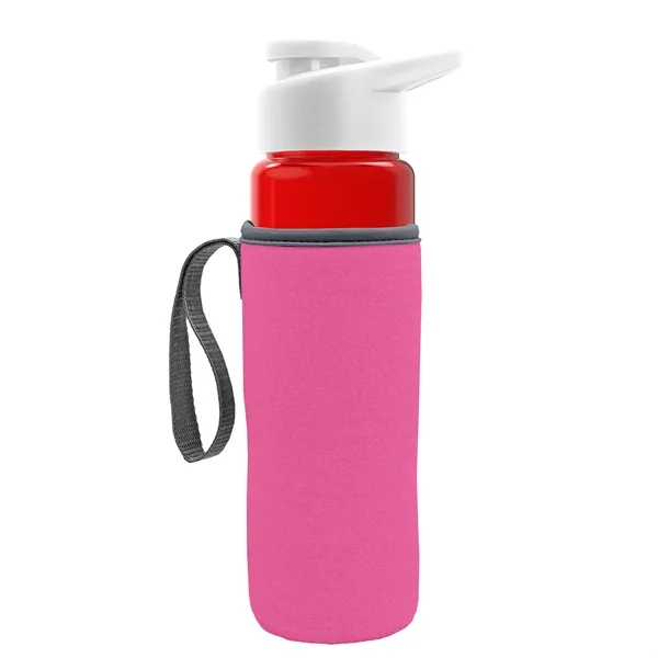 24 oz. Transparent Sports bottle with drink-thru lid  & Caddy... from ASI 40480 Koozie Group