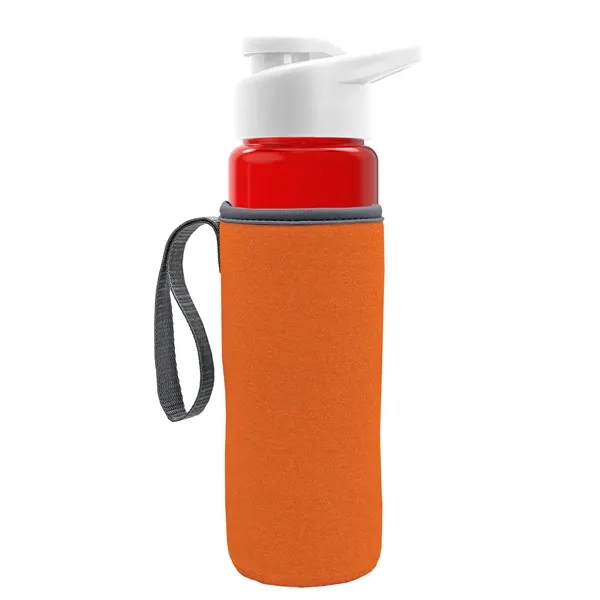 24 oz. Transparent Sports bottle with drink-thru lid  & Caddy... from ASI 40480 Koozie Group