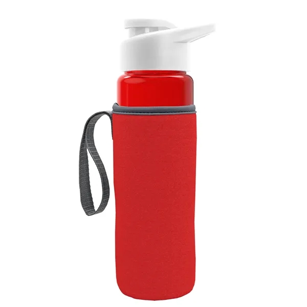 24 oz. Transparent Sports bottle with drink-thru lid  & Caddy... from ASI 40480 Koozie Group