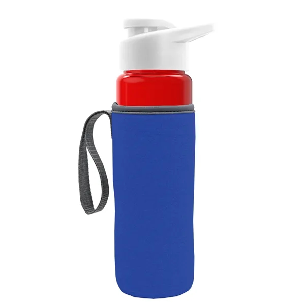 24 oz. Transparent Sports bottle with drink-thru lid  & Caddy... from ASI 40480 Koozie Group