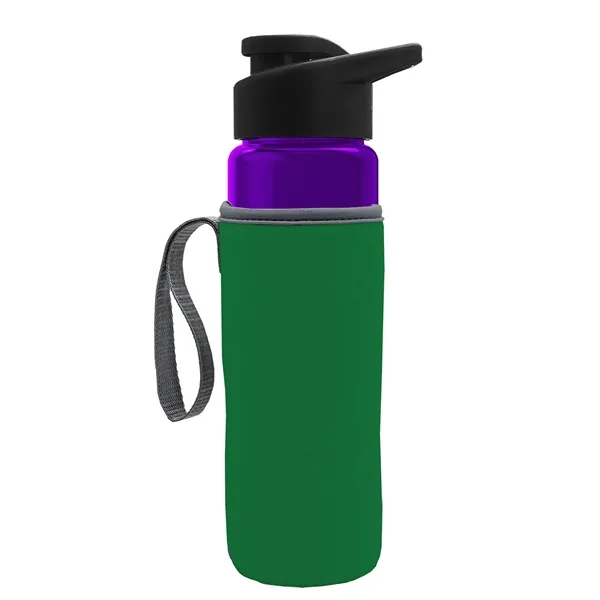 24 oz. Transparent Sports bottle with drink-thru lid  & Caddy... from ASI 40480 Koozie Group