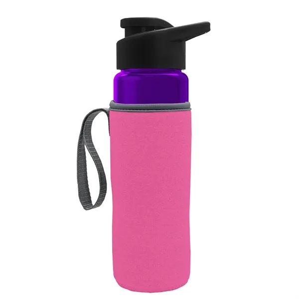 24 oz. Transparent Sports bottle with drink-thru lid  & Caddy... from ASI 40480 Koozie Group