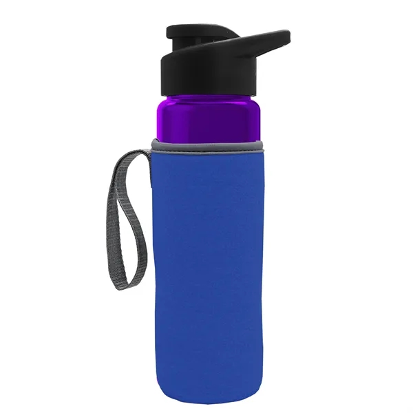 24 oz. Transparent Sports bottle with drink-thru lid  & Caddy... from ASI 40480 Koozie Group