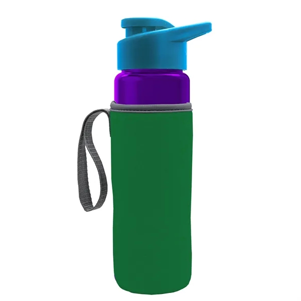 24 oz. Transparent Sports bottle with drink-thru lid  & Caddy... from ASI 40480 Koozie Group