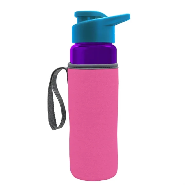 24 oz. Transparent Sports bottle with drink-thru lid  & Caddy... from ASI 40480 Koozie Group