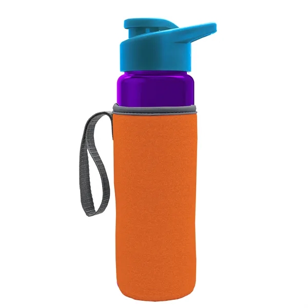 24 oz. Transparent Sports bottle with drink-thru lid  & Caddy... from ASI 40480 Koozie Group