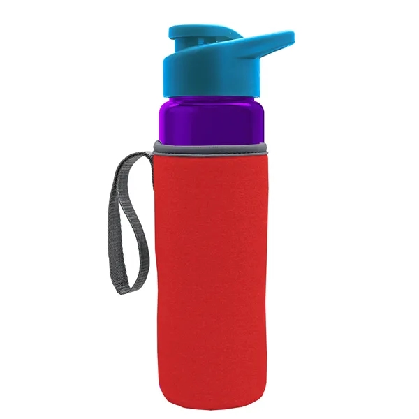 24 oz. Transparent Sports bottle with drink-thru lid  & Caddy... from ASI 40480 Koozie Group