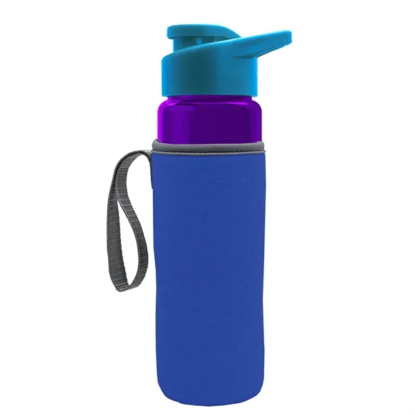 24 oz. Transparent Sports bottle with drink-thru lid  & Caddy... from ASI 40480 Koozie Group