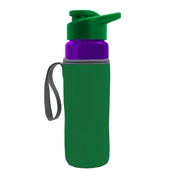 24 oz. Transparent Sports bottle with drink-thru lid  & Caddy... from ASI 40480 Koozie Group