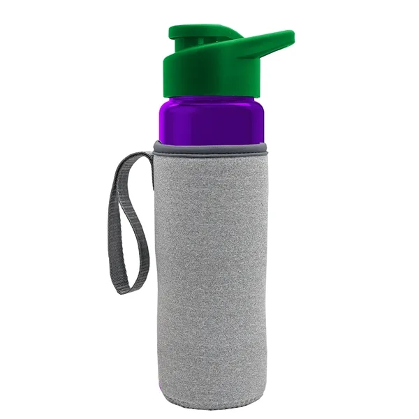 24 oz. Transparent Sports bottle with drink-thru lid  & Caddy... from ASI 40480 Koozie Group