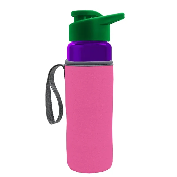 24 oz. Transparent Sports bottle with drink-thru lid  & Caddy... from ASI 40480 Koozie Group