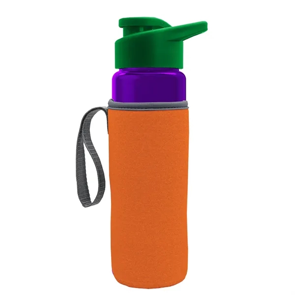 24 oz. Transparent Sports bottle with drink-thru lid  & Caddy... from ASI 40480 Koozie Group