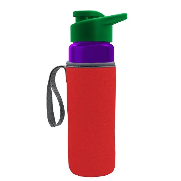 24 oz. Transparent Sports bottle with drink-thru lid  & Caddy... from ASI 40480 Koozie Group